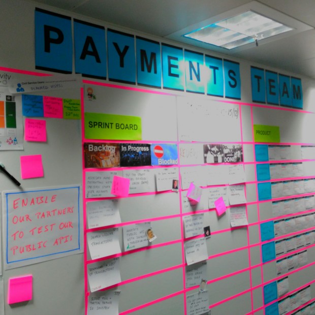 Payments team agile wall