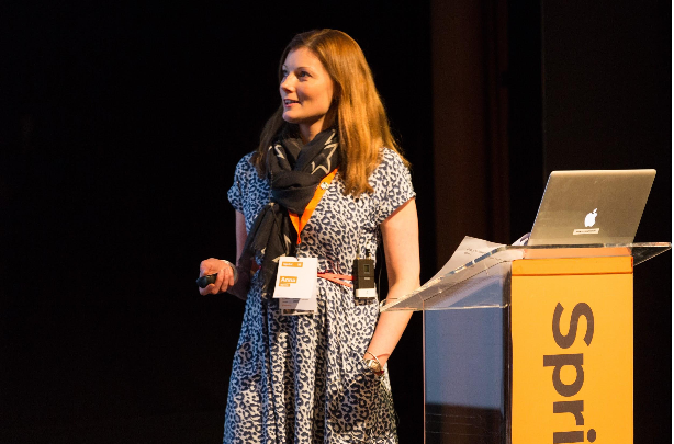 Photo of Anna Byrne presenting at Sprint 16