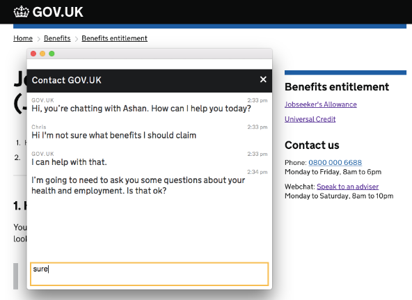 Creating Patterns For Live Chat On The Web Government As A Platform